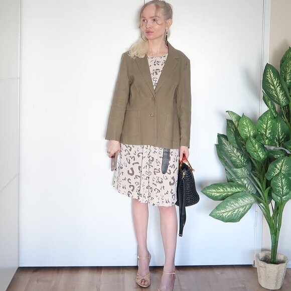 Beyond Vintage Single-breasted Linen Blend Blazer - Picture 15 of 15